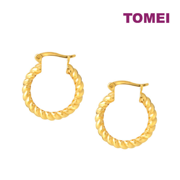 TOMEI Lusso Italia Twisted Loop Earrings, Yellow Gold 916