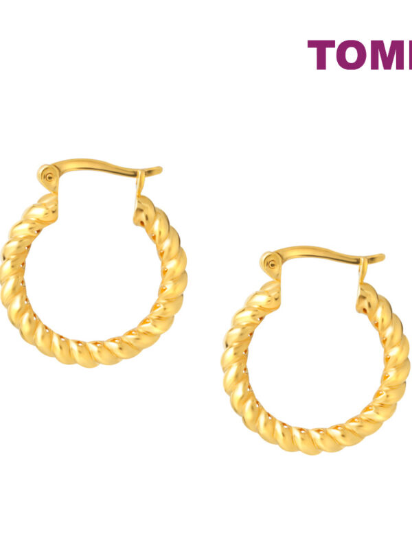 TOMEI Lusso Italia Twisted Loop Earrings, Yellow Gold 916