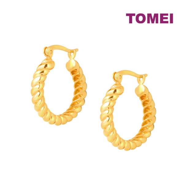 TOMEI Lusso Italia Twisted Loop Earrings, Yellow Gold 916
