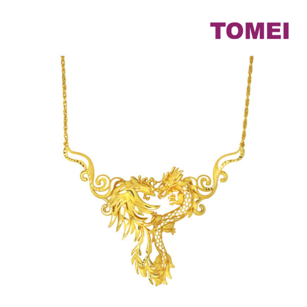 TOMEI Dragon Phoenix Necklace, Yellow Gold 916