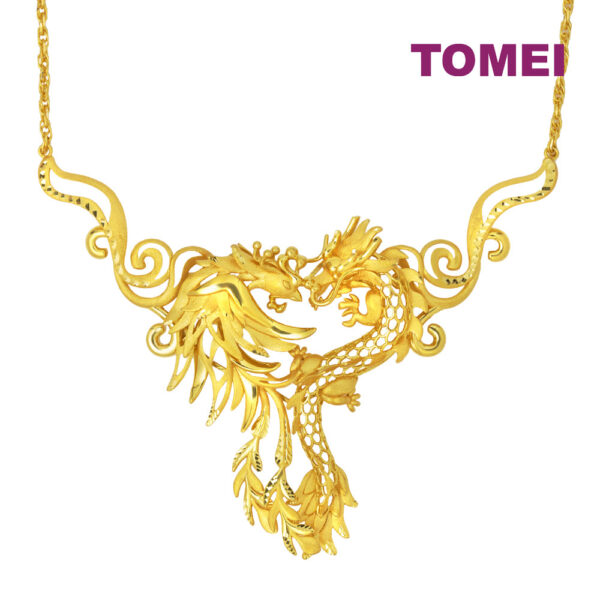 TOMEI Dragon Phoenix Necklace, Yellow Gold 916
