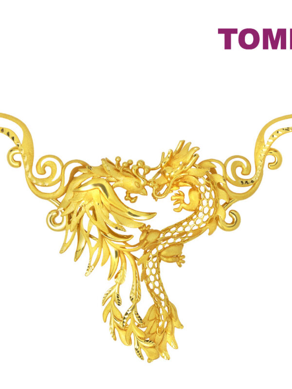 TOMEI Dragon Phoenix Necklace, Yellow Gold 916