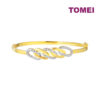 TOMEI Dual-Tone Linked Bangle, Yellow Gold 916