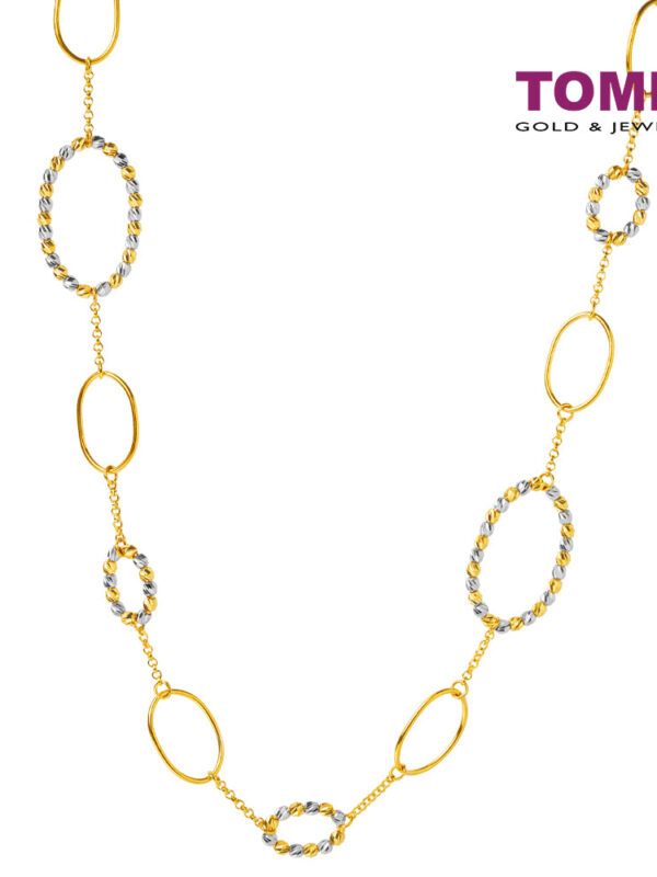 TOMEI Cyclic Oval Beads Necklace, Yellow Gold 916