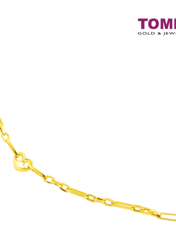 TOMEI Lusso Italia Link Chain Heart Bracelet, Yellow Gold 916