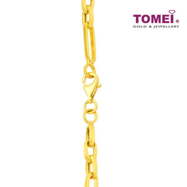TOMEI Lusso Italia Link Chain Heart Bracelet, Yellow Gold 916
