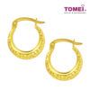 TOMEI Lusso Italia Laser Hoop Earrings, Yellow Gold 916