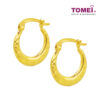 TOMEI Lusso Italia Laser Hoop Earrings, Yellow Gold 916