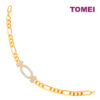 TOMEI Diamond Cut Collection Oval Bracelet, Yellow Gold 916