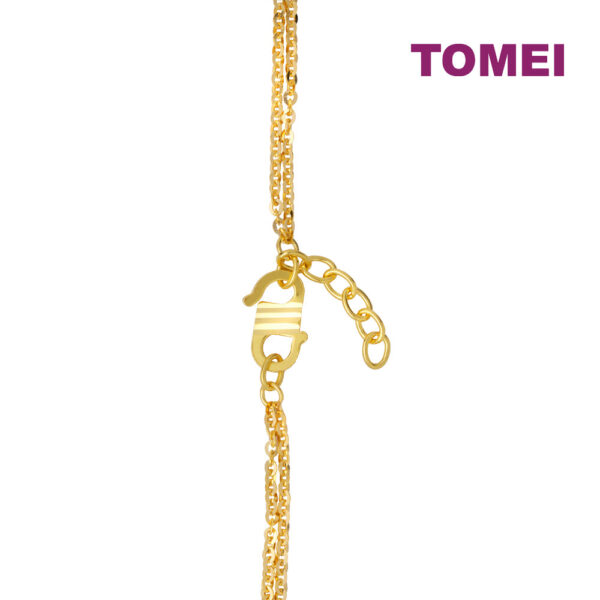 TOMEI Heart Charm Bracelet, Yellow Gold 916