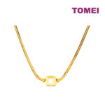 TOMEI Chomel Square Buckle Necklace, Yellow Gold 916
