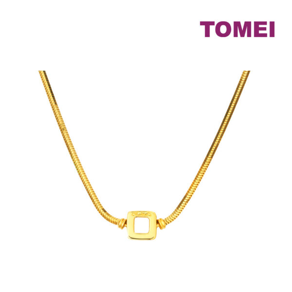 TOMEI Chomel Square Buckle Necklace, Yellow Gold 916