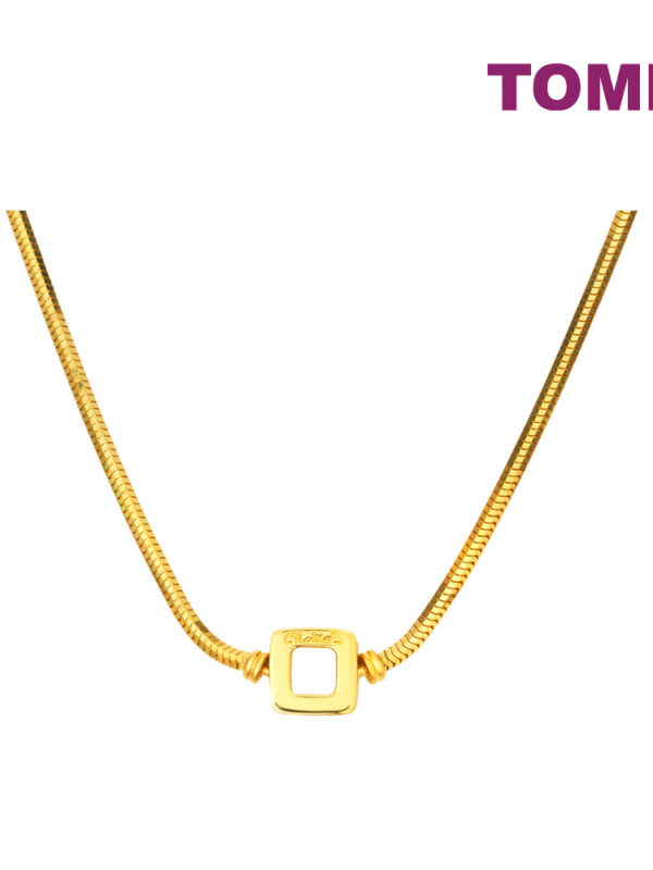 TOMEI Chomel Square Buckle Necklace, Yellow Gold 916