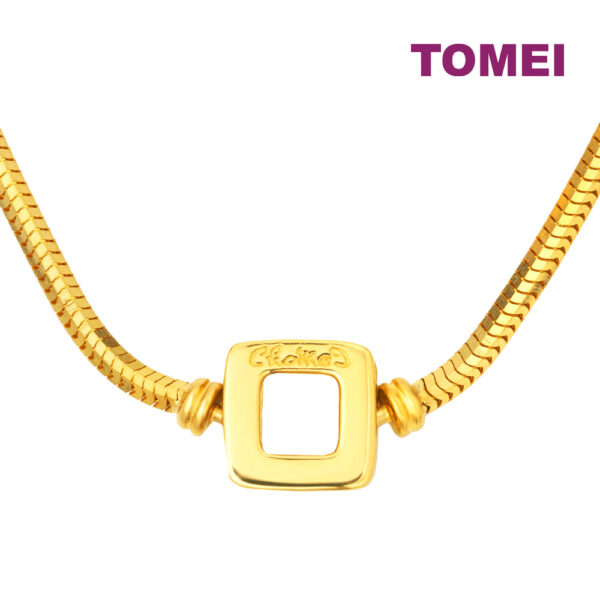 TOMEI Chomel Square Buckle Necklace, Yellow Gold 916