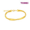 TOMEI Lusso Italia Triple Strands Twisted Bangle, Yellow Gold 916