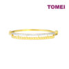 TOMEI Dual-Tone Bead Bangle, Yellow Gold 916