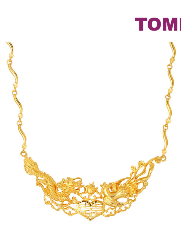 TOMEI Dragon & Phoenix Romance Necklace, Yellow Gold 916