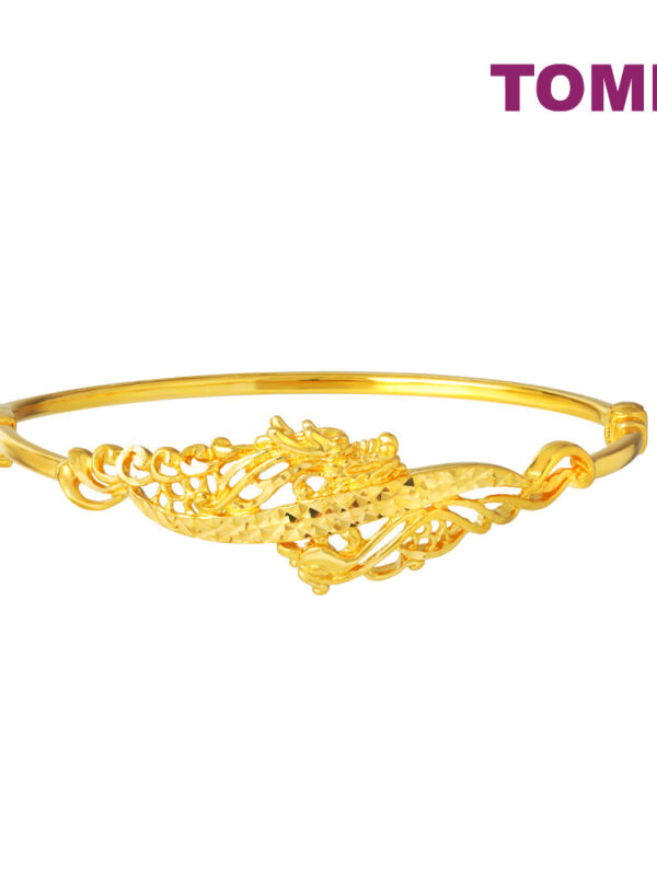 TOMEI Dragon & Phoenix Harmony Bangle, Yellow Gold 916