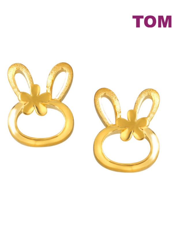 TOMEI Bunny Earrings, Yellow Gold 999