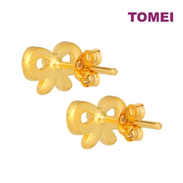 TOMEI Bow Tie Earrings, Yellow Gold 999