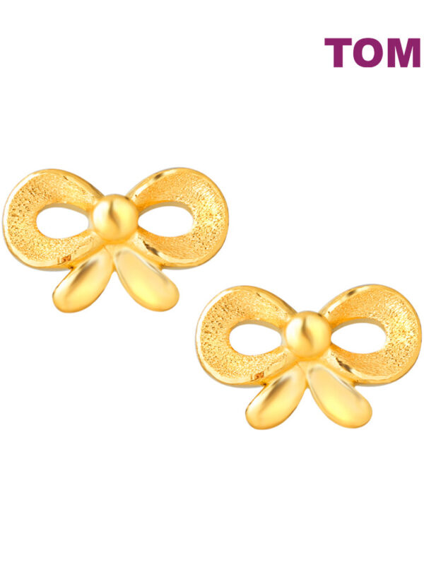 TOMEI Bow Tie Earrings, Yellow Gold 999