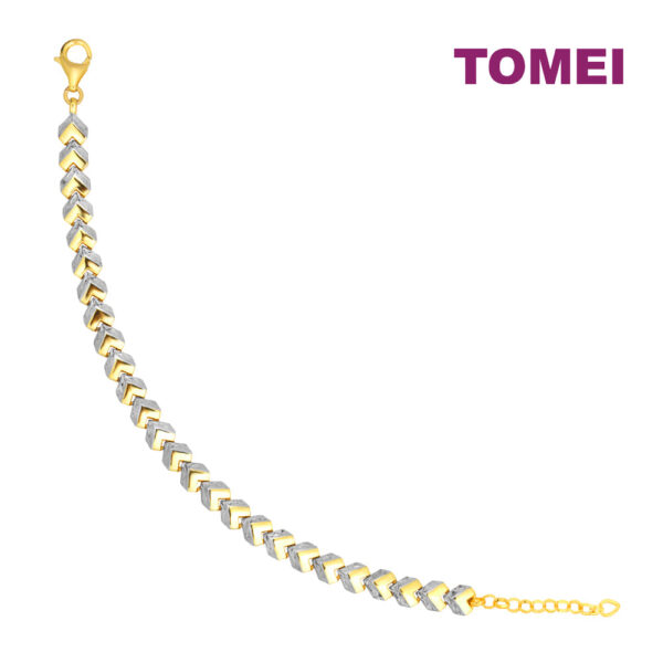 TOMEI Dual-Tone Cube Bracelet, Yellow Gold 916