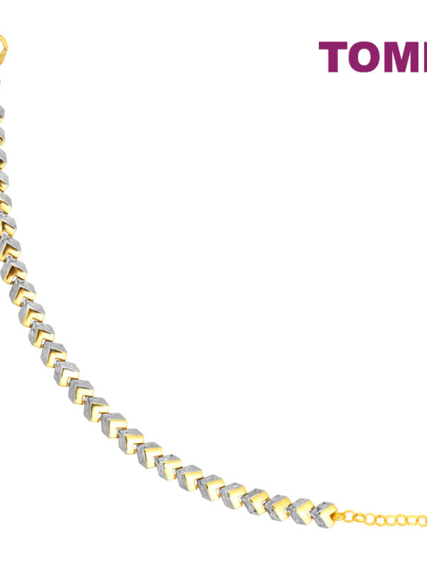 TOMEI Dual-Tone Cube Bracelet, Yellow Gold 916