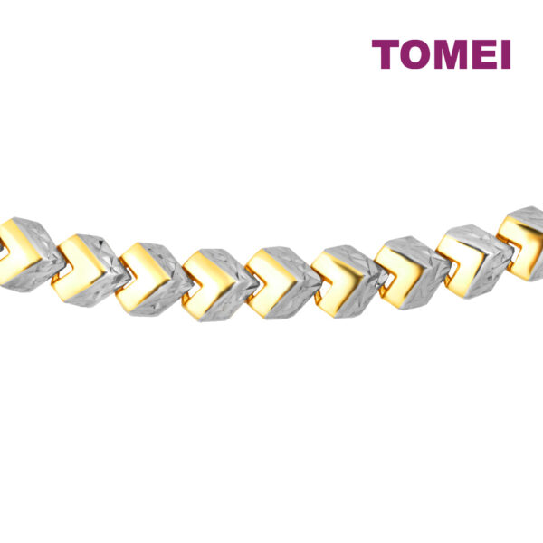 TOMEI Dual-Tone Cube Bracelet, Yellow Gold 916