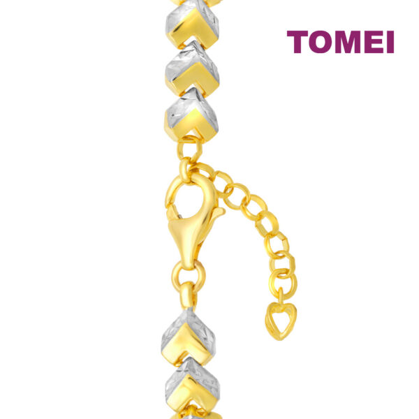 TOMEI Dual-Tone Cube Bracelet, Yellow Gold 916