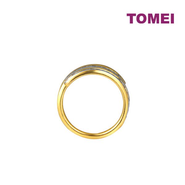 TOMEI Dual-Tone Layer Ring, Yellow Gold 916