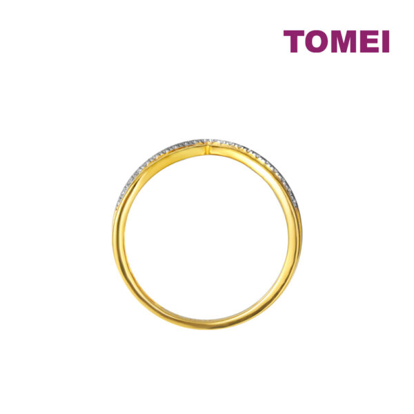 TOMEI Diamond Cut Collection V Trending Ring, Yellow Gold 916