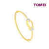 TOMEI Dual-Tone Buckle Bangle, Yellow Gold 916