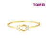 TOMEI Dual-Tone Buckle Bangle, Yellow Gold 916