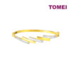 TOMEI Dual-Tone Slash Bangle, Yellow Gold 916