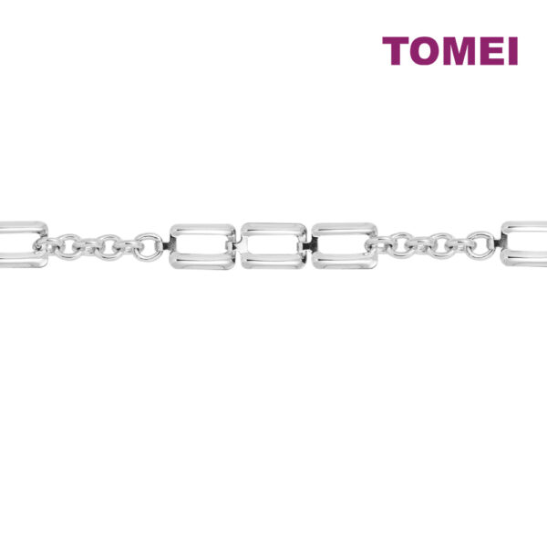 TOMEI Plain Gold Bracelet,White Gold 585