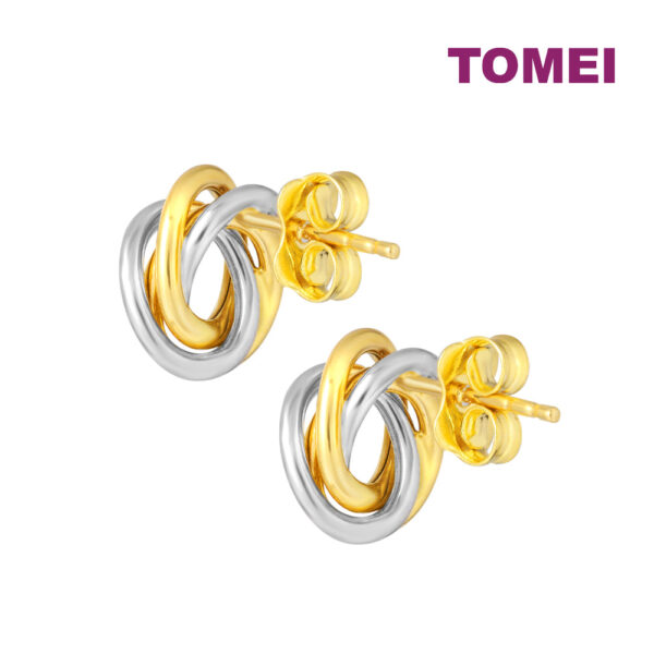 TOMEI Lusso Italia Tri-Tone Knot Earrings, Yellow Gold 916