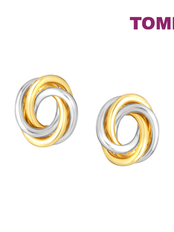 TOMEI Lusso Italia Tri-Tone Knot Earrings, Yellow Gold 916