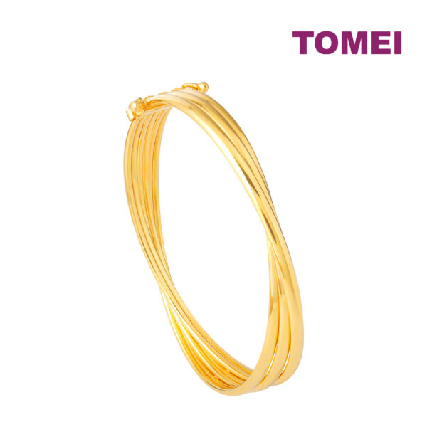 TOMEI Lusso Italia Layered Bangle, Yellow Gold 916