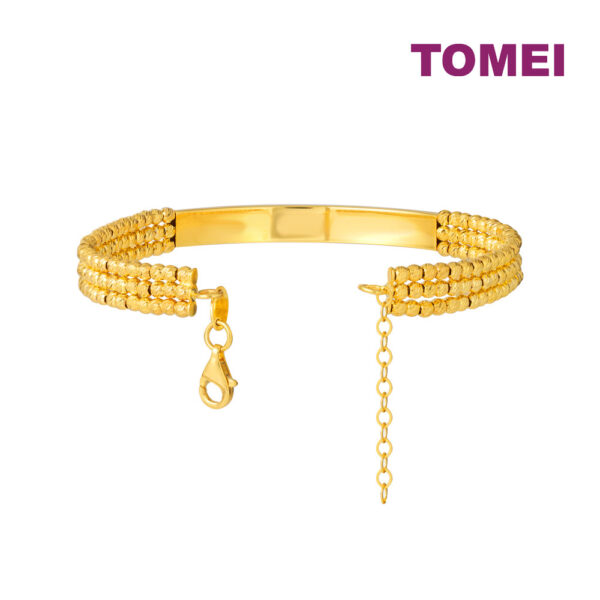 TOMEI Lusso Italia Bar & Beads Bangle, Yellow Gold 916