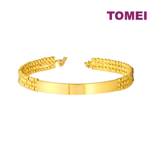 TOMEI Lusso Italia Bar & Beads Bangle, Yellow Gold 916