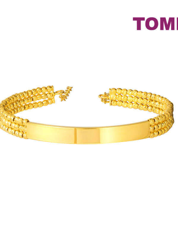 TOMEI Lusso Italia Bar & Beads Bangle, Yellow Gold 916