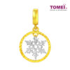TOMEI Dual-Tone Snow Flake Charm, Yellow Gold 916