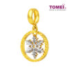TOMEI Dual-Tone Snow Flake Charm, Yellow Gold 916