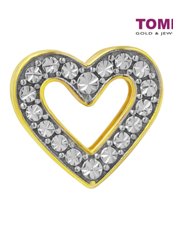 TOMEI Dual-Tone Heart Charm, Yellow Gold 916