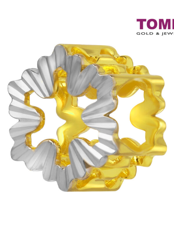 TOMEI Dual-Tone Snow Charm, Yellow Gold 916