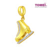 TOMEI Dual-Tone Ice Skate Shoe Charm, Yellow Gold 916