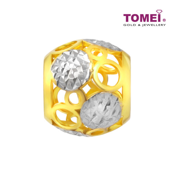 TOMEI Dual-Tone Ball Charm, Yellow Gold 916