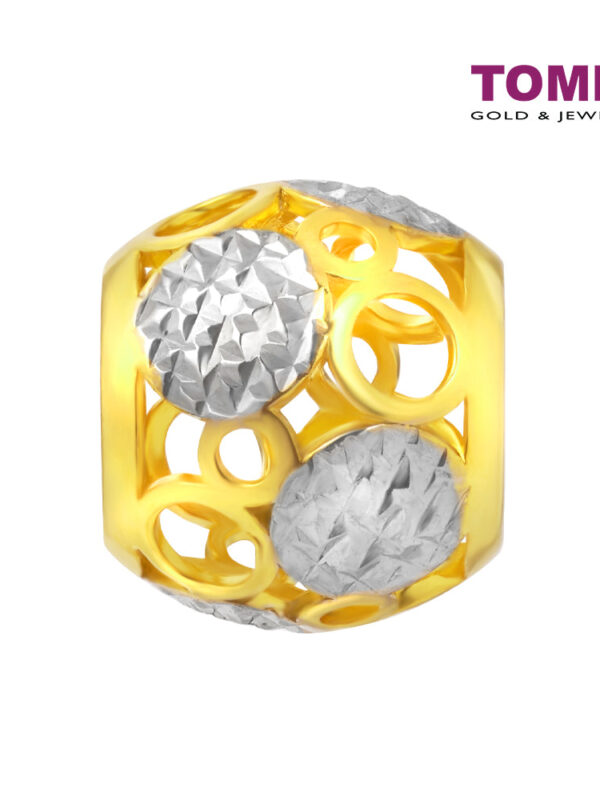 TOMEI Dual-Tone Ball Charm, Yellow Gold 916