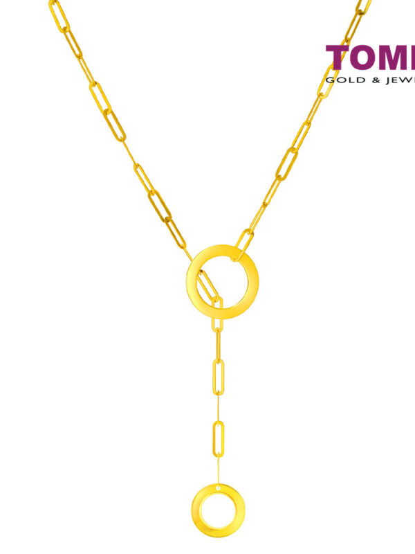 TOMEI Lusso Italia Dwi-Circles Necklace, Yellow Gold 916