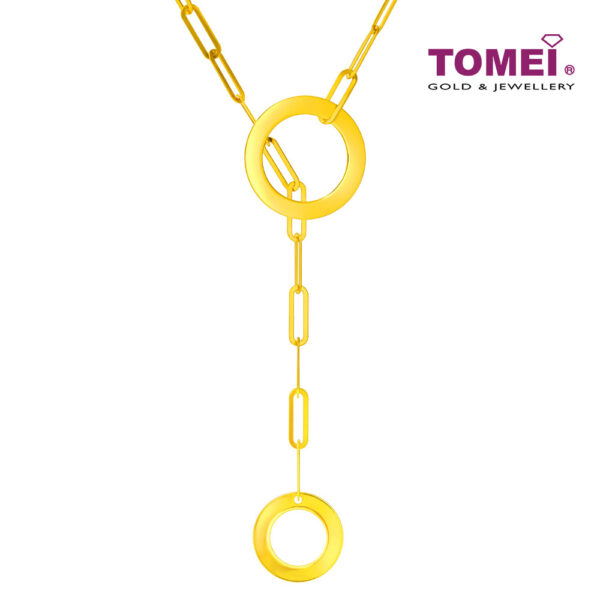 TOMEI Lusso Italia Dwi-Circles Necklace, Yellow Gold 916